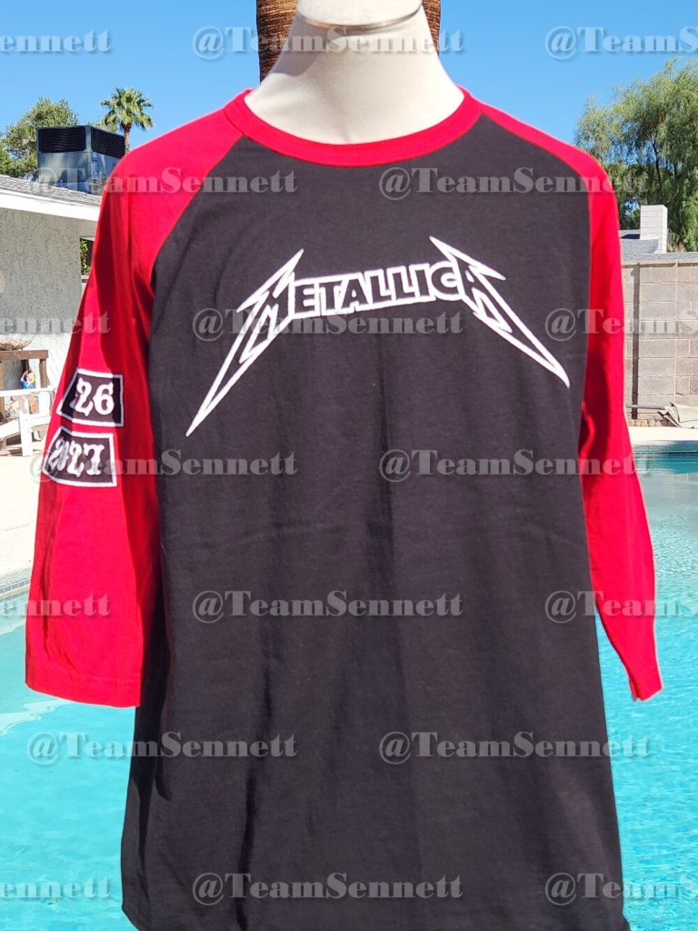 Metallica Red & Black 3/4 Sleeve Shirt / Life Burns Faster / Sphere Las Vegas